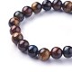 Natural Tiger Eye Beads Stretch Bracelets(BJEW-F380-01-B18)-2