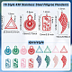 64Pcs 16 Style 430 Stainless Steel Filigree Pendants(STAS-BC0003-75)-2