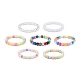 7Pcs 7 Color Candy Color Acrylic Round Beaded Stretch Bracelets Set(BJEW-JB08928)-1