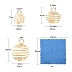 30Pcs 3 Style Iron Wire Spiral Bead Cage Pendants(IFIN-YW0001-23KC)-6