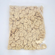 Lovely Heart Shaped Buttons, ABS Plastic Button, Blanched Almond, about 14mm in diameter, hole: 1.5mm, about 400pcs/bag(NNA0VBY)