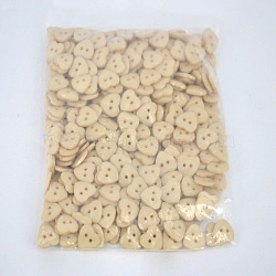 Lovely Heart Shaped Buttons, ABS Plastic Button, Blanched Almond, about 14mm in diameter, hole: 1.5mm, about 400pcs/bag(NNA0VBY)