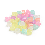 Luminous Acrylic Beads, Glow in the Dark, Heart, Colorful, 8.5x10.5x6.5mm, Hole: 3.5mm, about 175pcs/50g(X-TACR-WH0002-13)