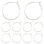 10Pcs Brass Hoop Earrings, DIY Material for Basketball Wives Hoop Earrings, Nickel Free, Silver, 30x1.2mm(KK-YW0003-68S)