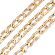 Oval Oxidation Aluminum Curb Chains, Unwelded, with Spool, Light Gold, Link: 13.5x8x2mm, about 30m/roll(CHA-G001-08KCG)
