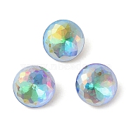 Glass Rhinestone Cabochons, Flat Back & Back Plated, Faceted, Diamond, Sphinx, 10x5.5mm(RGLA-L029-10B-SPLA)