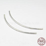 Tube 925 Sterling Silver Beads, Silver, 20x1.5mm, Hole: 1mm(X-STER-O021-A-07)