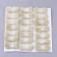 Faux Mink Fur Rectangle Decoration, Pom Pom Ball, for DIY Bowknot Hair Accessories Craft, PapayaWhip, 8~8.5x3.7~4cm(X-FIND-S320-01A-12)