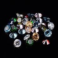 Diamond Shape Glass Rhinestone Cabochons, Pointed Back, Mixed Color, 6x4mm, about 100pcs/bag(RGLA-E002-6mm-10)