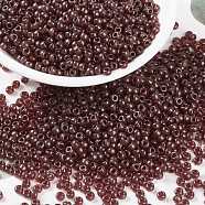 MIYUKI Round Rocailles Beads, Japanese Seed Beads, 8/0, (RR309) Dark Red Gold Luster, 3mm, Hole: 1mm, about 19000~20500pcs/pound(SEED-G008-RR0309)