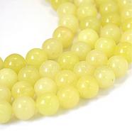 Natural Lemon Jade Round Bead Strands, 6~6.5mm, Hole: 1mm, about 63pcs/strand, 15.5 inch(G-E334-6mm-07)