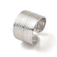 304 Stainless Steel Open Cuff Rings, Wide Band Ring, Stainless Steel Color, US Size 6 3/4(17.1mm)(RJEW-Z018-35P)