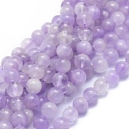 Natural Amethyst Beads Strands, Round, 8mm, Hole: 1mm, about 48pcs/strand, 15.1 inch(38.5cm)(G-I249-B07-02)