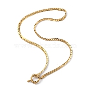 316 Surgical Stainless Steel Ring Pendant Necklaces, with Cuban Link Chains, Golden, 16.14 inch(41cm), Wide: 3.7mm(NJEW-D059-01C-G)