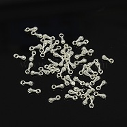 Alloy Charms, Chain Extender Drop, Teardrop, Silver Color Plated, Size: about 7mm long, 2.5mm wide , hole: 1mm(E229-S)
