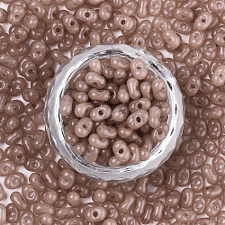 Grade A Glass Seed Beads, Czech Glass Beads, Imitation Jade Peanut Beads, Dark Salmon, 6x3mm, Hole: 1.2mm, about 95pcs/10g(X-SEED-R050-2370)