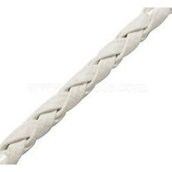 PU Leather Cord, White, 3mm, about 100yard/bundle(300 feet/bundle)(WL-H008-1)