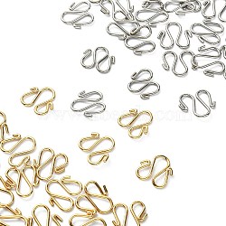 50Pcs 2 Colors 304 Stainless Steel Hook Clasps, M Clasps, Golden & Stainless Steel Color, 13x12x1mm, 25pcs/color(STAS-CJ0002-12)