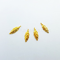 Alloy Cabochons, Nail Art Decoration Accessories for Women, Leaf, Golden, 13x4x1.5mm(MRMJ-WH0063-12B-G)