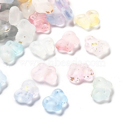 Gradient Color Transparent Acrylic Beads, with Golden Foil, Butterfly, Mixed Color, 7.5x10x3.5mm, Hole: 1.5mm, hole: 1.5mm(X-OACR-M023-05A)