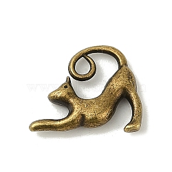 Tibetan Style Alloy Kitten Pendants, Cadmium Free & Nickel Free & Lead Free, Stretching Cat Shape, Antique Bronze, 14x17x3.5mm, Hole: 2.5mm(TIBEP-A22092-AB-FF)