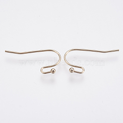 Brass Earring Hooks, Coffee Golden, 11x21x2mm, Pin: 0.8mm(KK-K224-02G)