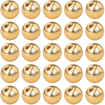 60Pcs Stainless Steel Ear Nuts, Round, Golden, 4x4mm, Hole: 0.8mm