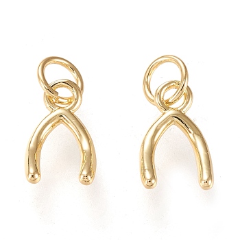Brass Charms, Long-Lasting Plated, Long-Lasting Plated, Golden, 11x6.5x1.5mm, Jump Ring: 5x0.7mm, 3.6mm Inner Diameter