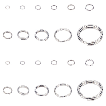 SUPERFINDINGS 201 Stainless Steel Split Ring, Lure Tackle Connector, Fishing Accessory, Stainless Steel Color, 350pcs/box