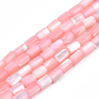 Pink Column Freshwater Shell Beads