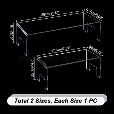 ahadermaker 2個 2 スタイル長方形透明アクリルディスプレイライザースタンドシェルフ(ODIS-GA0001-44)-2