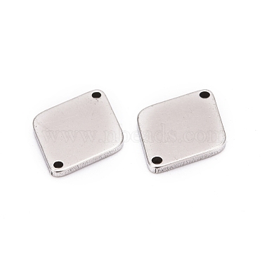 Smooth Surface Stainless Steel Rhombus Stamping Blank Tag Links connectors(STAS-R064-72)-2