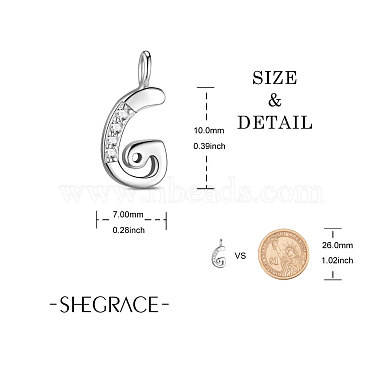 SHEGRACE Rhodium Plated 925 Sterling Silver Charms(JEA007A)-5
