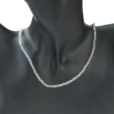 Collier de perles rondes en verre bling pour femme(NJEW-PH01490-02)-5