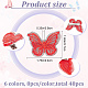 Craspire 48pcs 6 couleurs dentelle papillon pinces à cheveux alligator(PHAR-CP0001-15)-2