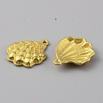Ocean Theme Alloy Pendants, Matte Gold Color, Shell Shape, 21.5x17.5x3.5mm, Hole: 1.2mm(FIND-WH0417-86G)