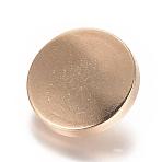 Alloy Shank Buttons, 1-Hole, Flat Round, Light Gold, 18x7mm, Hole: 2mm(BUTT-D054-18mm-05KCG)