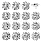 16Pcs Brass Rhinestone Shank Buttons, 1-Hole, Clear, 12x7.5mm, Hole: 1.4mm(DIY-FG0006-14B)