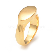 Ion Plating(IP) 304 Stainless Steel Oval Signet Ring for Women, Real 14K Gold Plated, Inner Diameter: 18mm(RJEW-I096-27G)