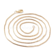 Brass Box Chain Necklace Making, with Lobster Claw Clasps, Long-Lasting Plated, Real 18K Gold Plated, 24 inch(61cm), 1mm(KK-A149-16G)