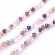 Natural Mixed Gemstone Beads Strands, Faceted, Round, 2~2.5mm, Hole: 0.5mm, about 180~200pcs/strand, 14.5~16.1 inch(37~41cm)(G-F619-21-2mm)