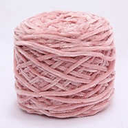 100g Wool Chenille Yarn, Velvet Cotton Hand Knitting Threads, for Baby Sweater Scarf Fabric Needlework Craft, Pink, 3mm(PW23101849509)