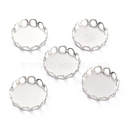 304 Stainless Steel Cabochon Settings, Lace Edge Bezel Cups, Flat Round, Stainless Steel Color, 13x3mm Tray: 12mm(STAS-Y001-09A-P)
