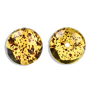 Transparent Resin Beads, with Dried Flower Inside, Round, Goldenrod, 19mm, Hole: 2~2.4mm(RESI-N034-26-F01)