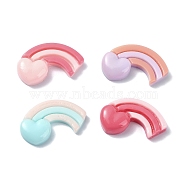 Valentine's Day Opaque Resin Decoden Cabochons, Rainbow with Heart, Mixed Color, 14x23.5x5mm(RESI-G088-06)