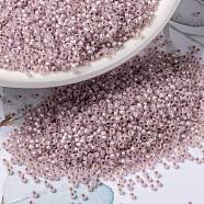 MIYUKI Round Rocailles Beads, Japanese Seed Beads, (RR2357) Silverlined Pale Rose Opal, 15/0, 1.5mm, Hole: 0.7mm, about 5555pcs/bottle, 10g/bottle(SEED-JP0010-RR2357)
