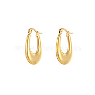 Titanium Steel Hoop Earrings, Golden, 26.5x18.5mm(MC7089-1)