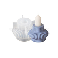 DIY Silicone Candle Holder Molds, Candlestick Molds, Flat Round, 75x56mm, Hole: 19mm, Inner Diameter: 55mm(DIY-K073-29B)