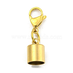 304 Stainless Steel Cord Ends, with Lobster Claw Clasps, Golden, 31mm, Inner Diameter: 8mm(STAS-K273-07D-G)
