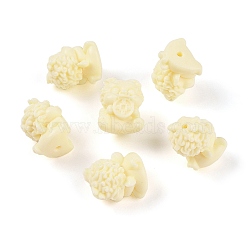 Synthetic Shell & Resin Beads, Lion with Coin, Beige, 19.5x15.5x15.5mm, Hole: 2mm(BSHE-G036-20)